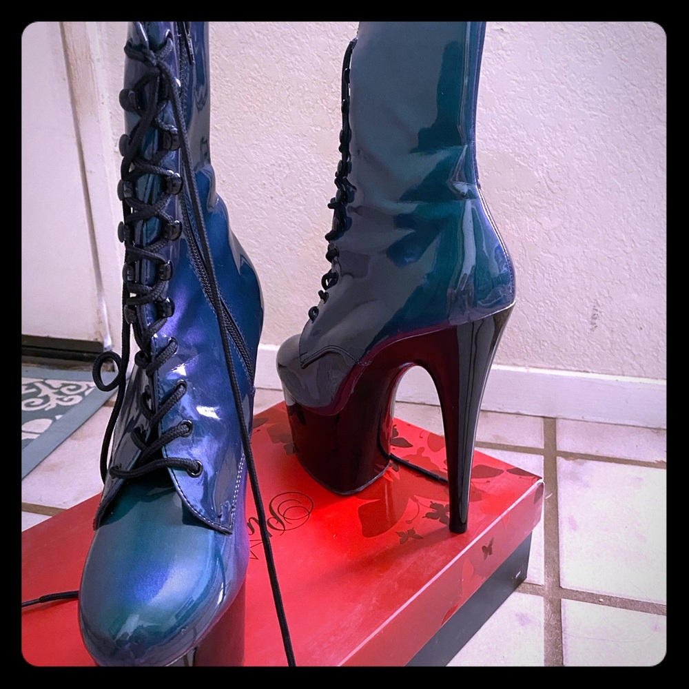 Pleaser boots. Multi color. 8” platform